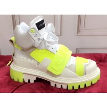 Dolce & Gabbana High-top Sneakers Creamy/Fluo Yellow With Logo 2019