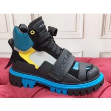 Dolce & Gabbana High-top Sneakers Black/Blue With Logo 2019