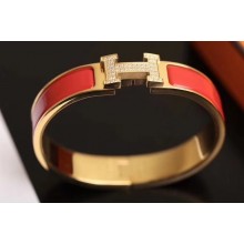 Hermes Crystal Clic H Narrow Bracelet Yellow Gold H13