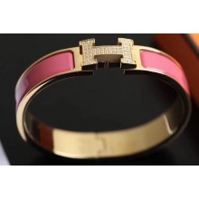 Hermes Crystal Clic H Narrow Bracelet Yellow Gold H15