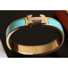 Hermes Crystal Clic H Narrow Bracelet Yellow Gold H17