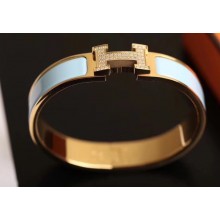 Hermes Crystal Clic H Narrow Bracelet Yellow Gold H19