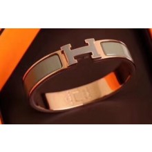 Hermes Clic H Narrow Bracelet Gray/Pink Gold