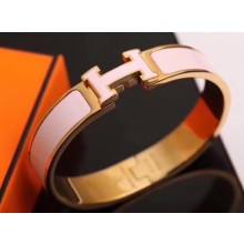 Hermes Clic H Narrow Bracelet Pink/Yellow Gold