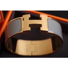 Hermes Clic Clac H Wide Bracelet Gray/Yellow Gold