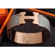 Hermes Clic Clac H Wide Bracelet Gray/Pink Gold