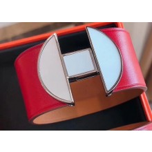 Hermes 2002 Manchette Wide Bracelet Red