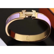 Hermes Crystal Clic H Narrow Bracelet Yellow Gold H05