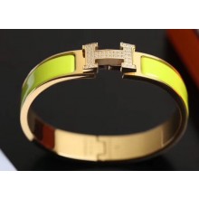 Hermes Crystal Clic H Narrow Bracelet Yellow Gold H10