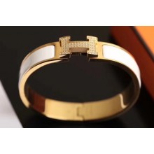 Hermes Crystal Clic H Narrow Bracelet Yellow Gold H12