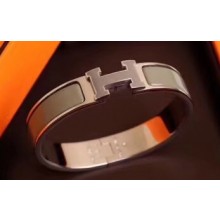 Hermes Clic H Narrow Bracelet Gray/White Gold