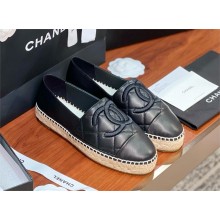Chanel Lambskin Espadrilles G46313 BLACK 2025