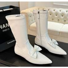 Chanel middle Boots Stretch Lambskin & Lambskin white G45911 1105-2024