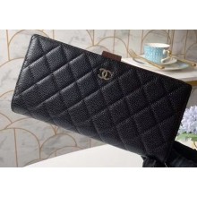 Chanel Classic Pouch Clutch Bag 70528 in Grained Calfskin Black/Silver