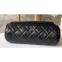 Chanel Cosmetic Case Pouch Clutch Bag 69081 in Lambskin Black