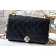Chanel Pearl Classic Flap Bag Black 2019