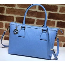 Gucci Interlocking G Charm Leather Tote Bag 449659 Sky Blue