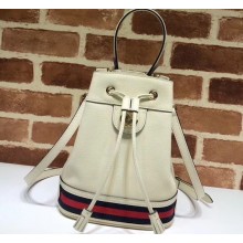Gucci Leather Web Ophidia Small Bucket Bag 610846 White