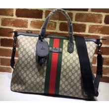 Gucci Web Canvas Duffle Bag 359261 GG Beige