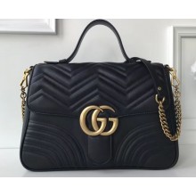 Gucci GG Marmont Medium Top Handle Bag 498109 Black
