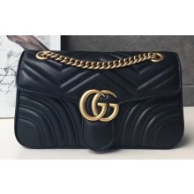 Gucci GG Marmont Small Matelassé Shoulder Bag 443497 Leather Black