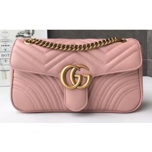 Gucci GG Marmont Small Matelassé Shoulder Bag 443497 Leather Pink