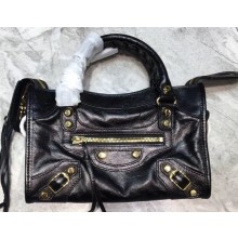 Balenciaga Classic Mini City Bag Black/Gold