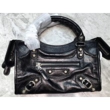 Balenciaga Classic Mini City Bag Black/Metallic Silver
