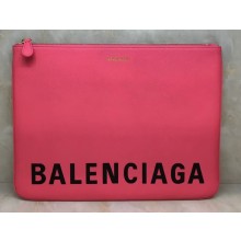 Balenciaga Ville Pouch Clutch Large Bag Fuchsia