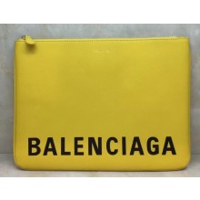 Balenciaga Ville Pouch Clutch Large Bag Yellow