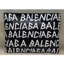 Balenciaga Classic Pouch Clutch Bag All Over Logo Black