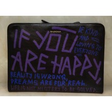 Balenciaga Bazar Pouch Clutch Bag Graffiti Black/Purple