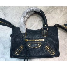 Balenciaga Classic City Nano Bag in Goatskin Royal Blue/Gold