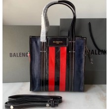 Balenciaga Bazar Shopper XS Shopping Tote Bag Dark Blue/Black/Red