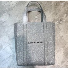Balenciaga Everyday Mini Shopping Tote XXS Bag Glitter Silver
