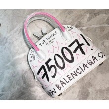 Balenciaga Ville Top Handle XXS Bag Graffiti White/Pink