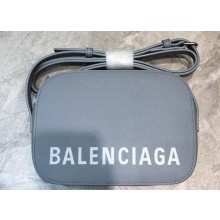 Balenciaga Grained Calfskin Ville Camera XS Bag Gray