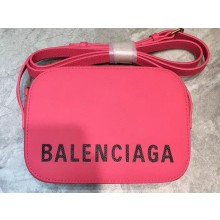 Balenciaga Grained Calfskin Ville Camera XS Bag Fuchsia