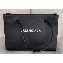 Balenciaga Grained Calfskin Horizontal Shopping Tote Bag Black