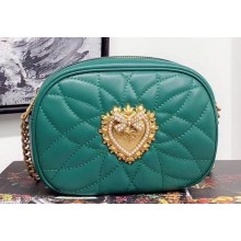 Dolce & Gabbana Devotion Camera Bag in Quilted Nappa Leather Green 2019