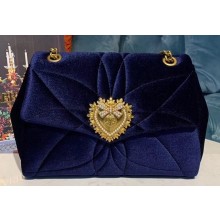 Dolce & Gabbana Medium Devotion Shoulder Bag in Velvet Blue 2019
