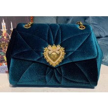 Dolce & Gabbana Medium Devotion Shoulder Bag in Velvet Dark Green 2019