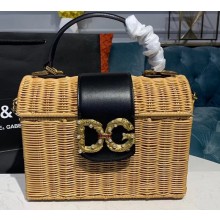 Dolce & Gabbana Baroque DG Girls Wicker Tote Bag