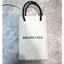 Balenciaga North-South Mini Shopping Phone Holder Bag White