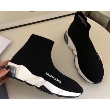 Balenciaga Knit Sock Speed Trainers Sneakers Black/Clear Cushioning Sole