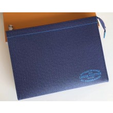 Louis Vuitton Malletier Pochette Voyage Bag Taiga leather Navy Blue M30397