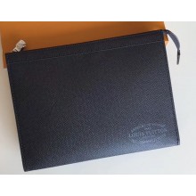 Louis Vuitton Malletier Pochette Voyage Bag Taiga leather Black M30395
