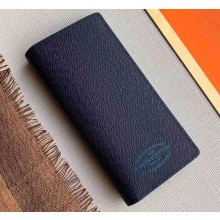 Louis Vuitton Malletier Brazza Wallet Taiga leather Navy Blue M30387