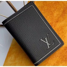 Louis Vuitton Taurillon leather Passport Cover M62089 Black