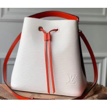 Louis Vuitton Epi Leather NeoNoe MM Bucket Bag M55394 White/Black